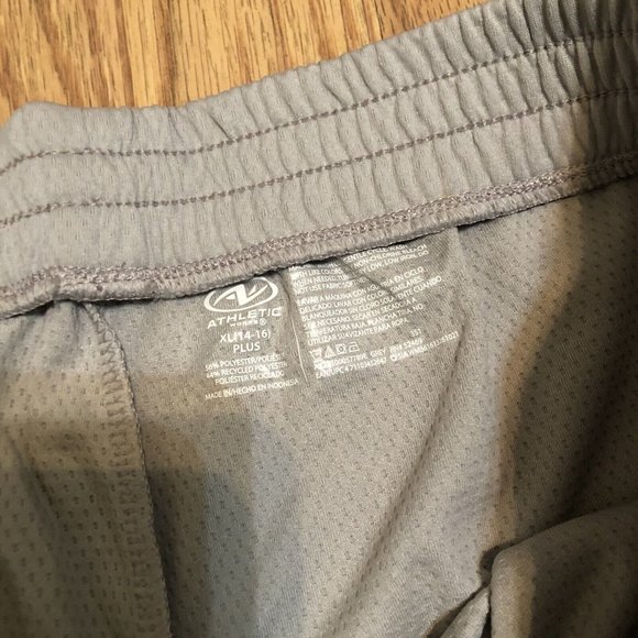 Athletic Works youth girls size xl plus (14-16) Core shorts Grey elastic wasit - Picture 5 of 7